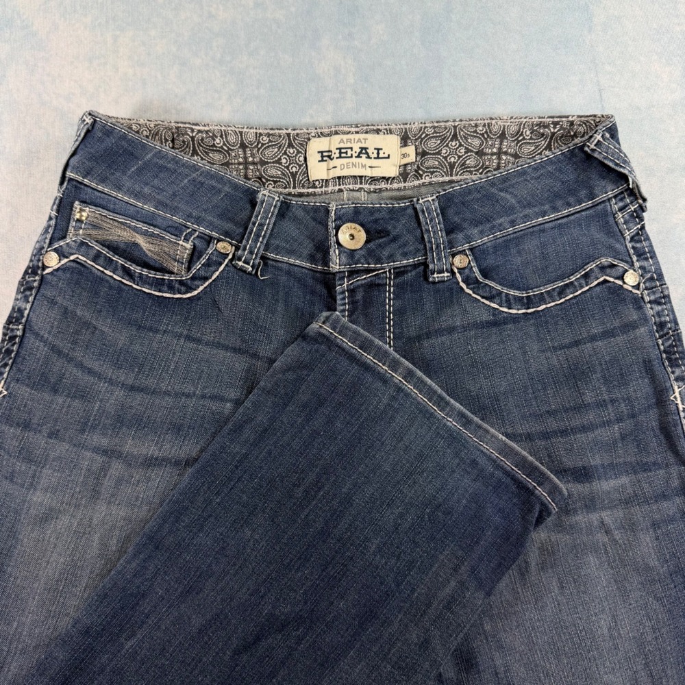 Ariat Real Ivy Straight Leg Jeans Womens 30S Blue Good Mid Rise Stretch 10024300